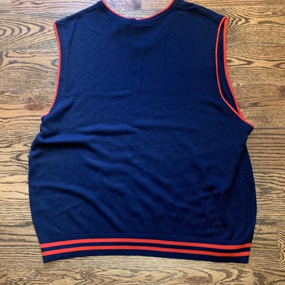 Empra Mens Diamond Blue Front Vest, Red Trim, Acrylic, Size 5X - Picture 8 of 8